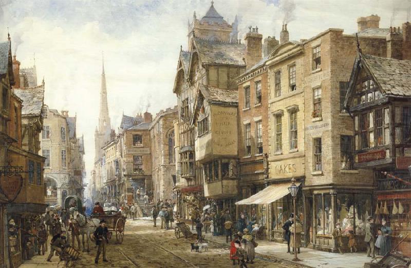 Louise Rayner The Cross,Eastgate,Chester china oil painting image